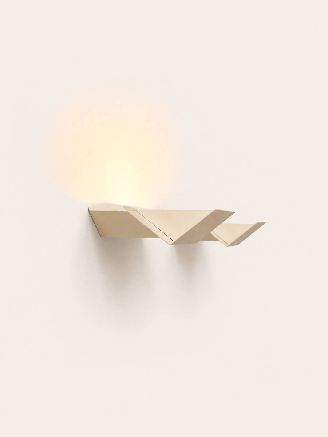 Pair of vintage wall sconces, matte white metal, France, 1970.