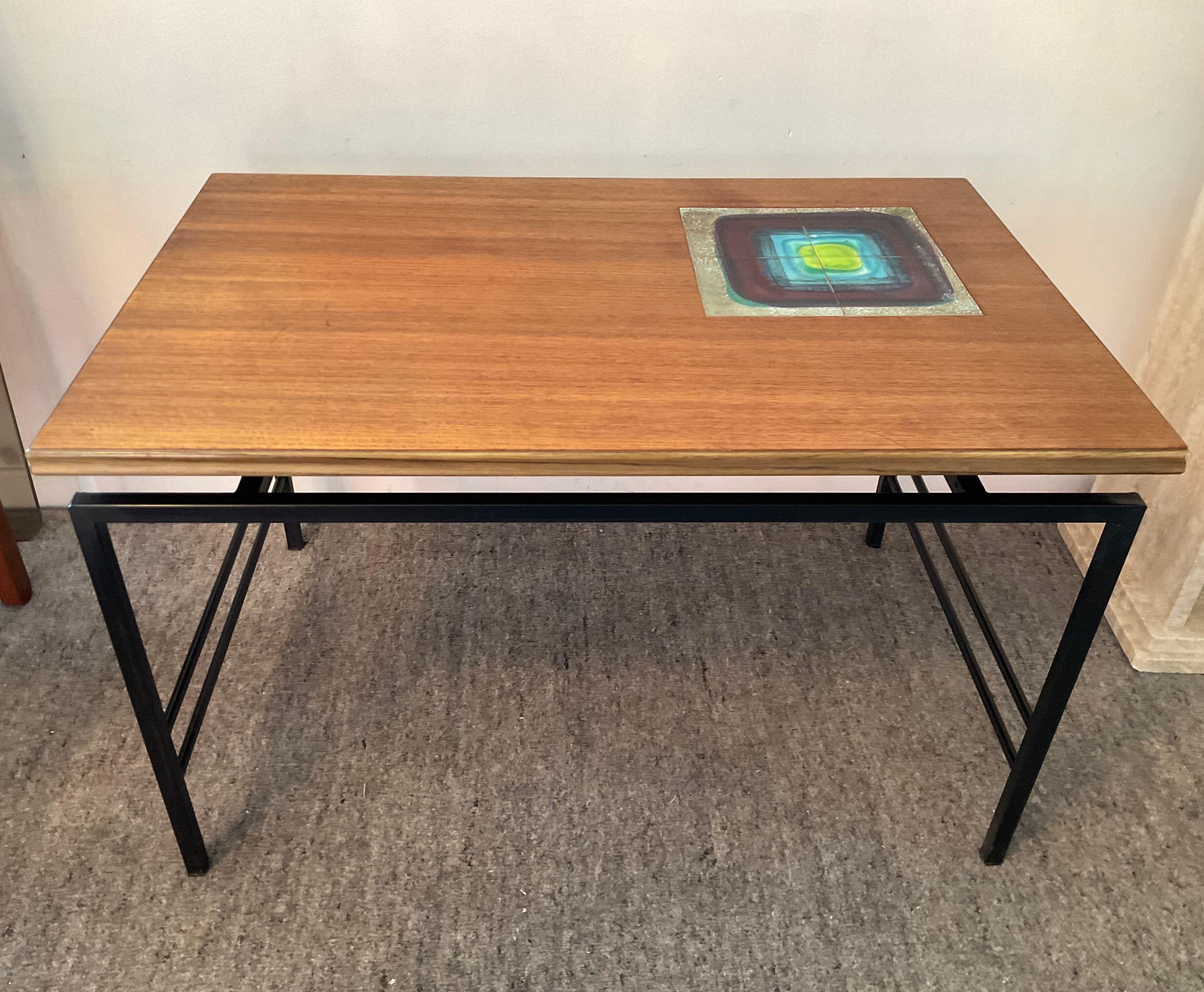 Vintage coffee table in wood and metal years 60/70