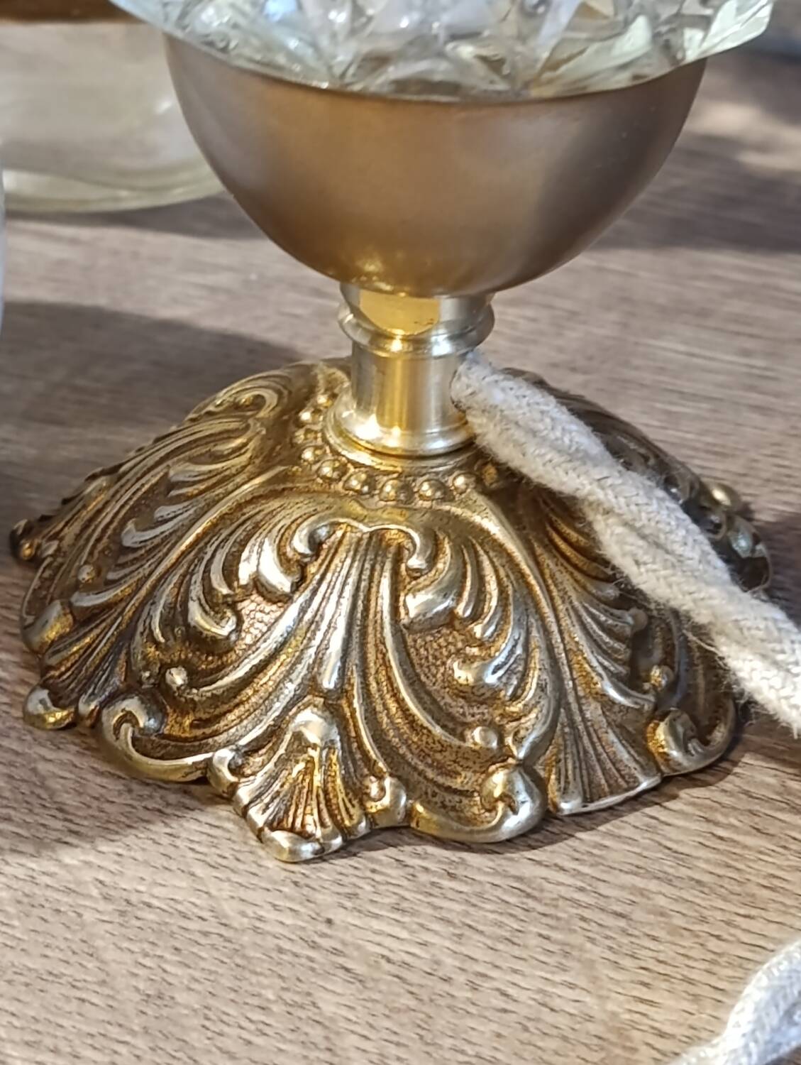 chic retro table lamp glass spindle diamond tip