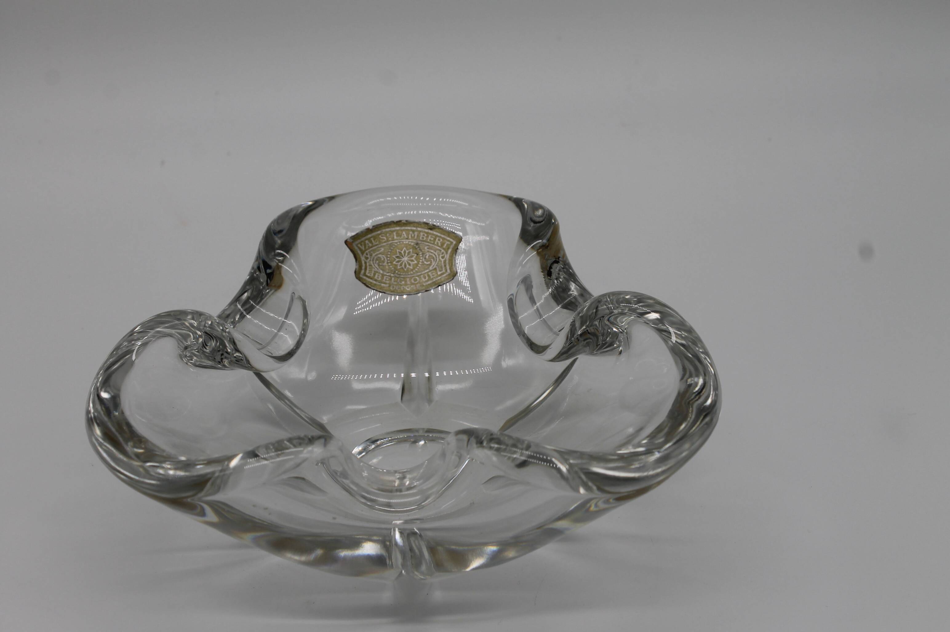 Cendrier ou vide-poche en cristal du Val Saint-Lambert