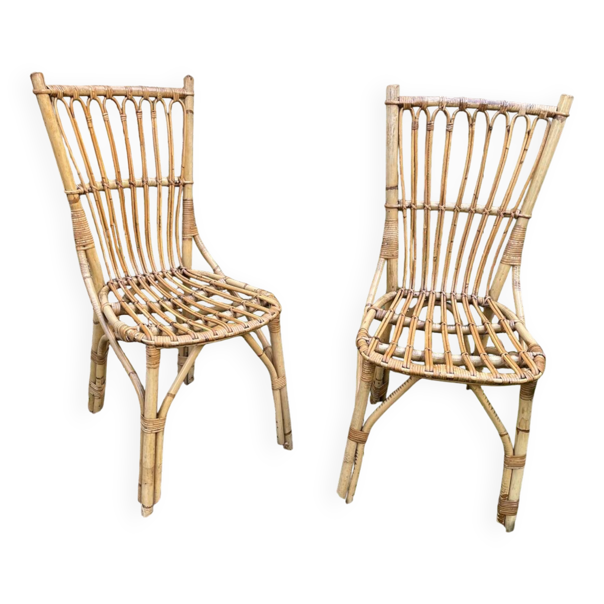 Paire de chaises en rotin