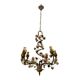Italian Tole Ceramic Flower Chandelier, 1960s