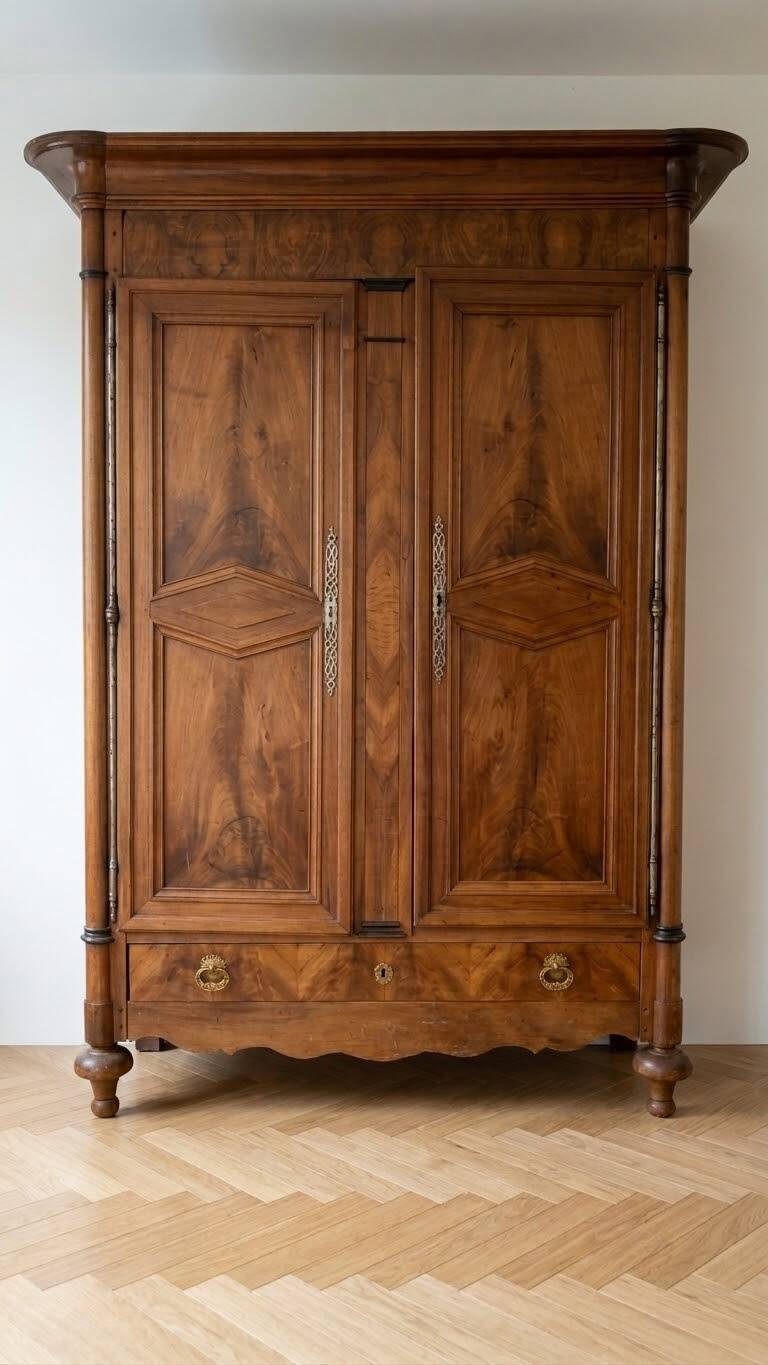 Large and beautiful antique wardrobe.