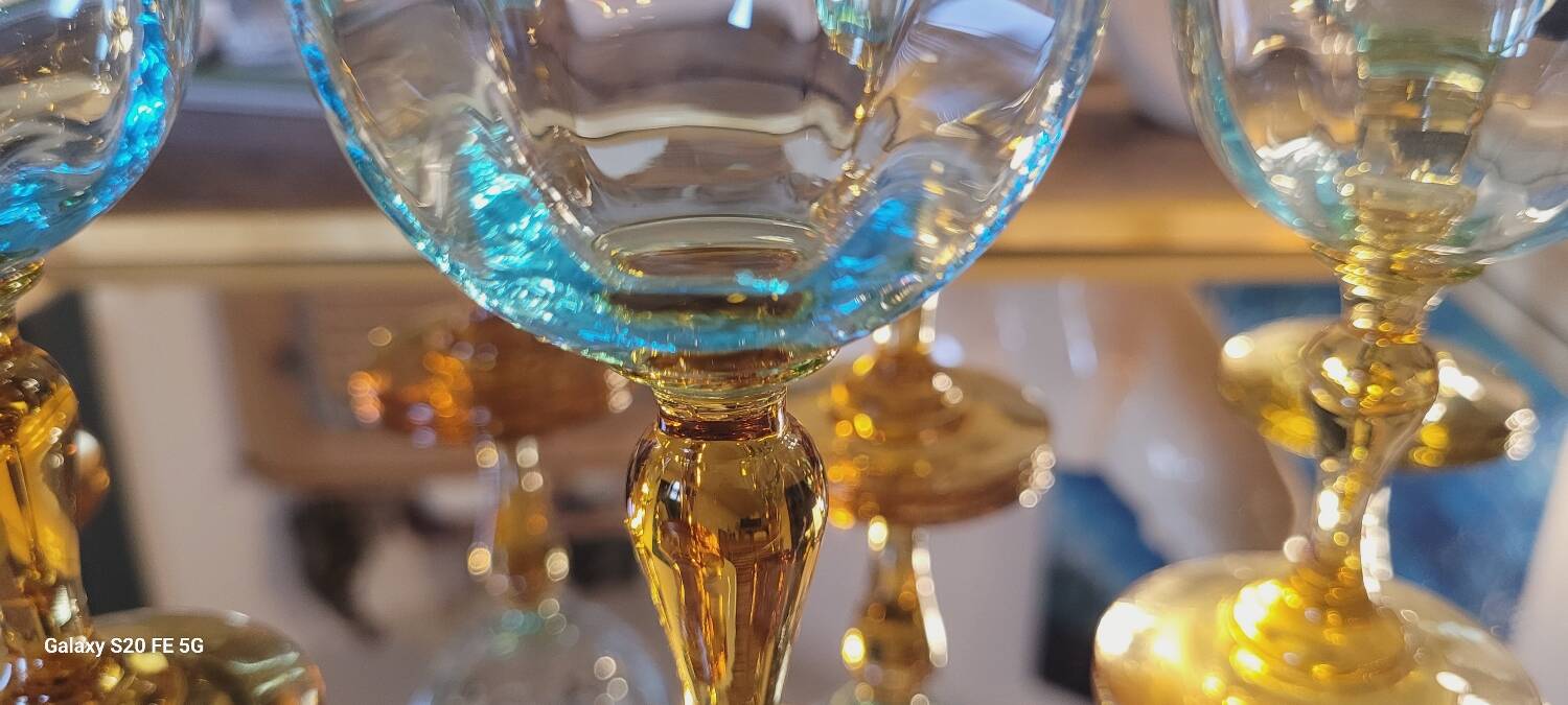 7 George Sand stemmed glasses