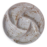 plat apéritif serviteur à hors d'oeuvre en grès beige rose poudré