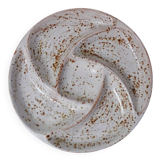 aperitif dish hors d'oeuvres server in powder pink beige stoneware