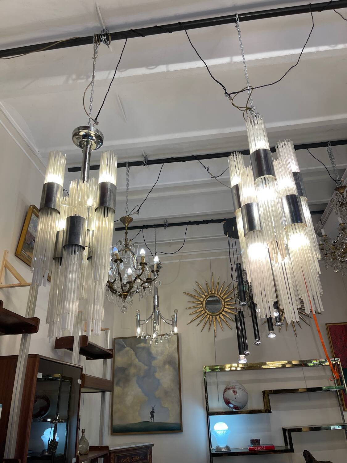 Pair of Italian chandeliers 1970