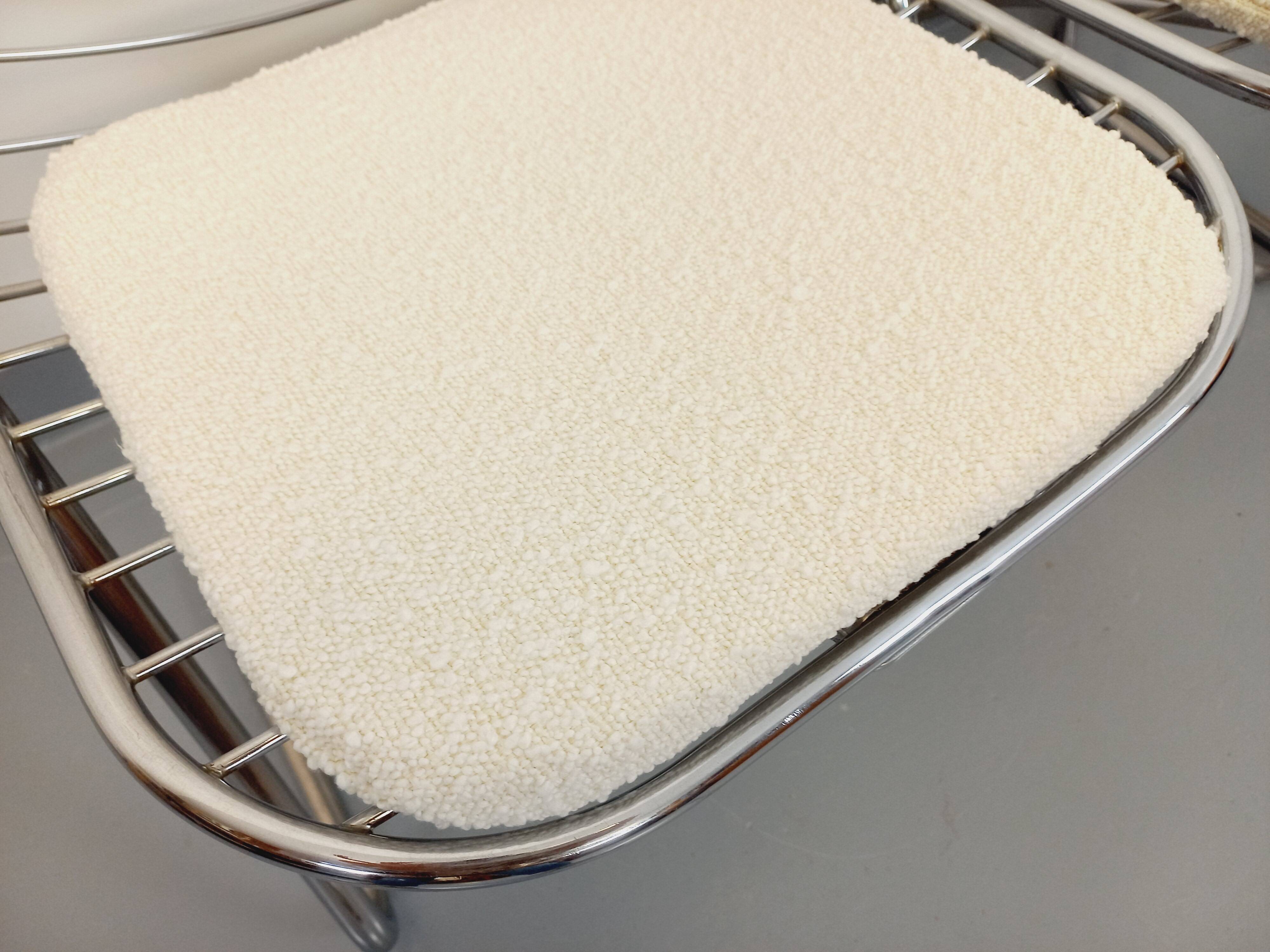 Set of 4 vintage Italian Gastone Rinaldi style chairs in chrome metal