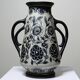 Antique art deco vase 1920-40 in fine stoneware, art nouveau and chinoiserie style, decor