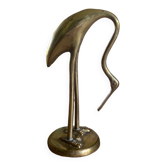 Vintage Brass Crane Bird
