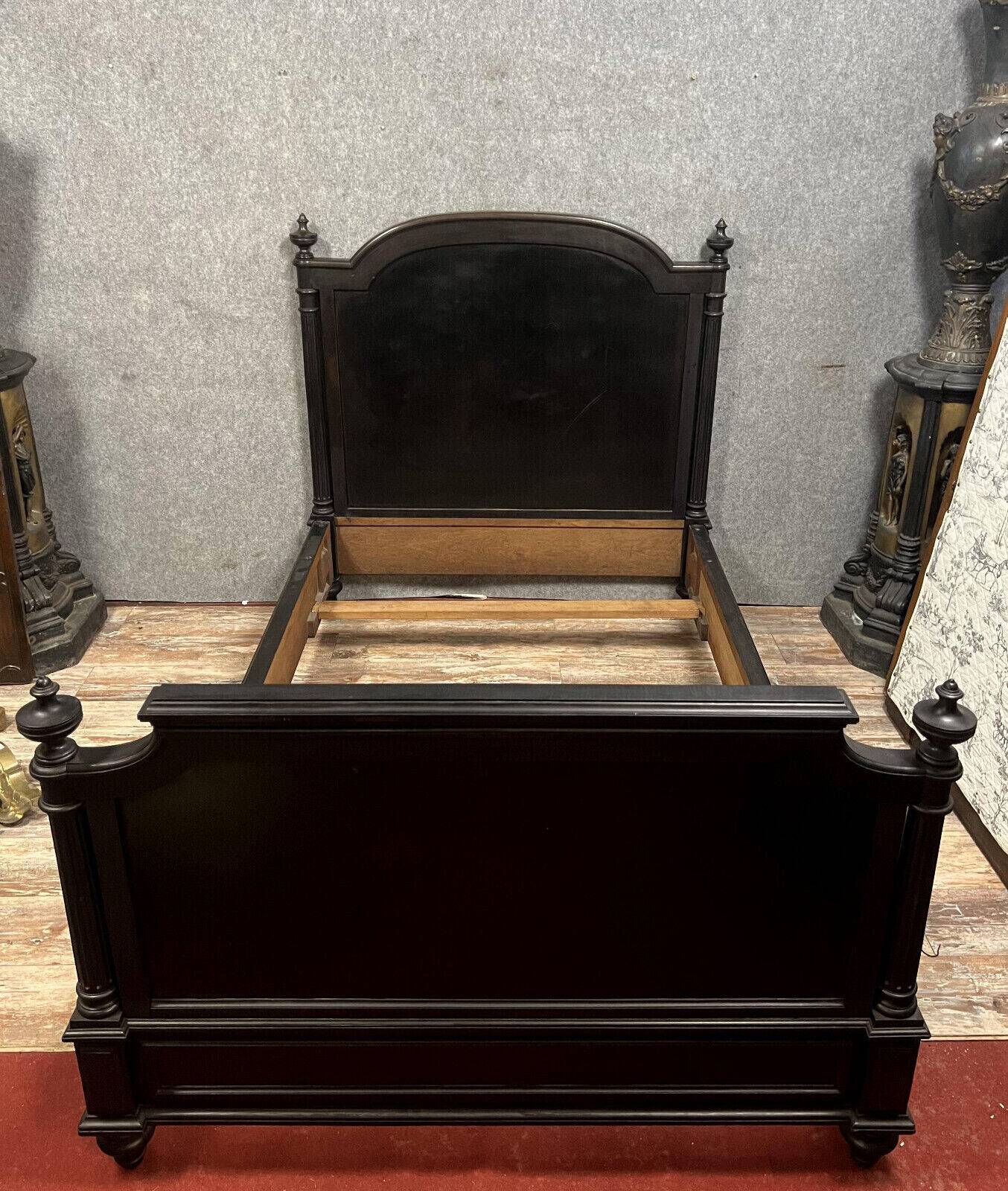 Napoleon III period center bed in lacquered wood circa 1850
