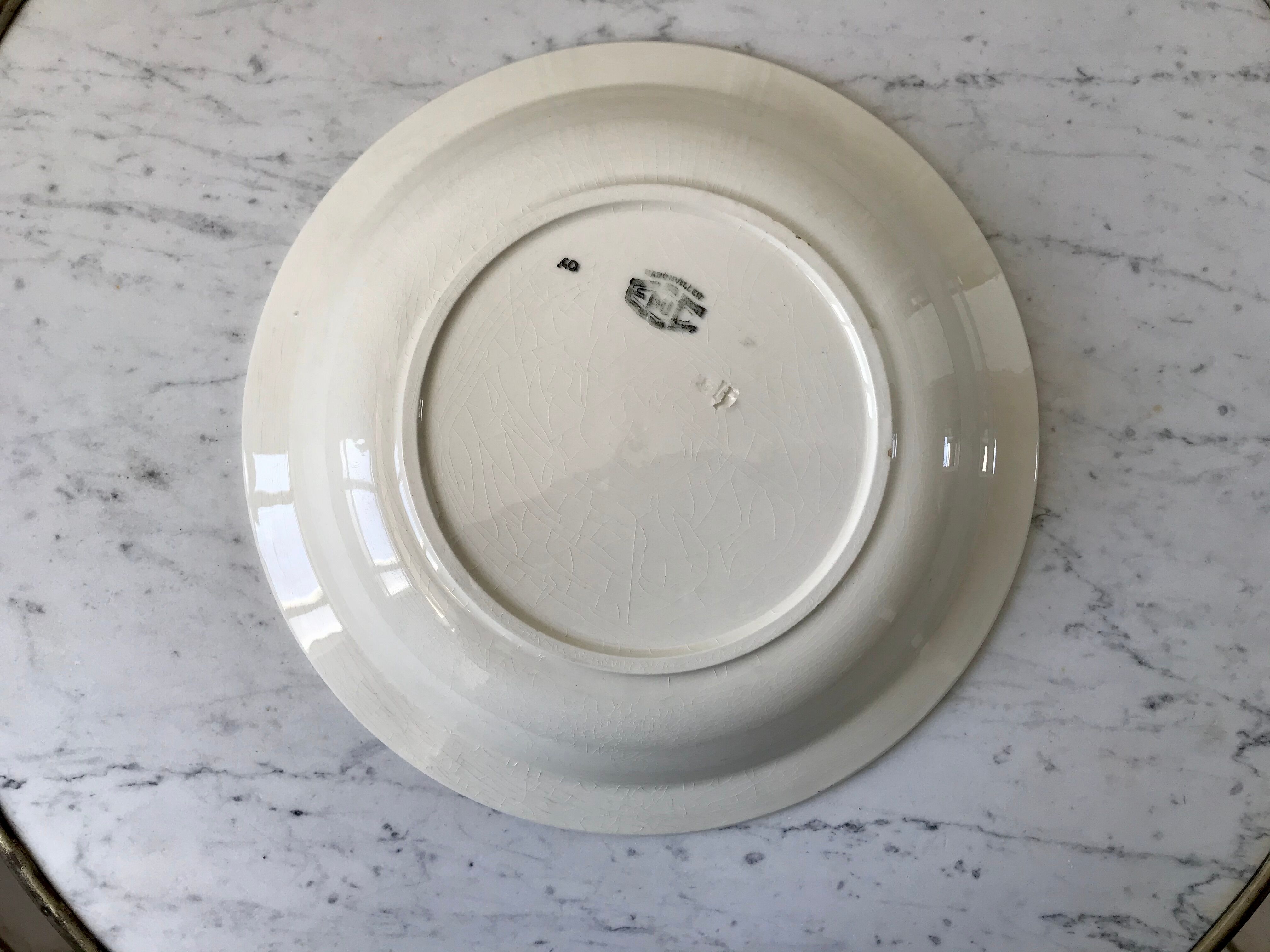 Hollow dish / salad bowl badonviller with geometric patterns 30s