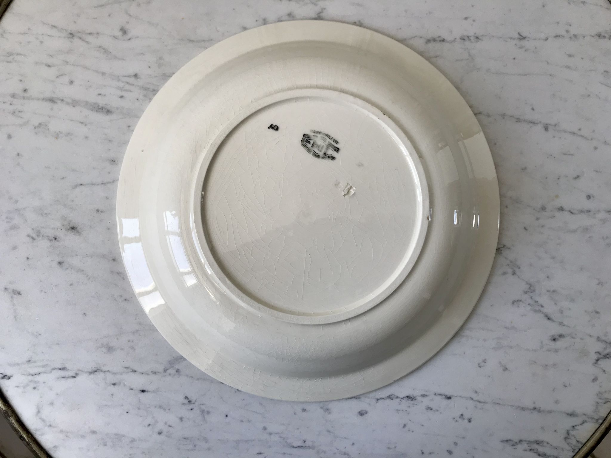 Hollow dish / salad bowl badonviller with geometric patterns 30s