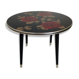 Red rose glass table of the 60s
