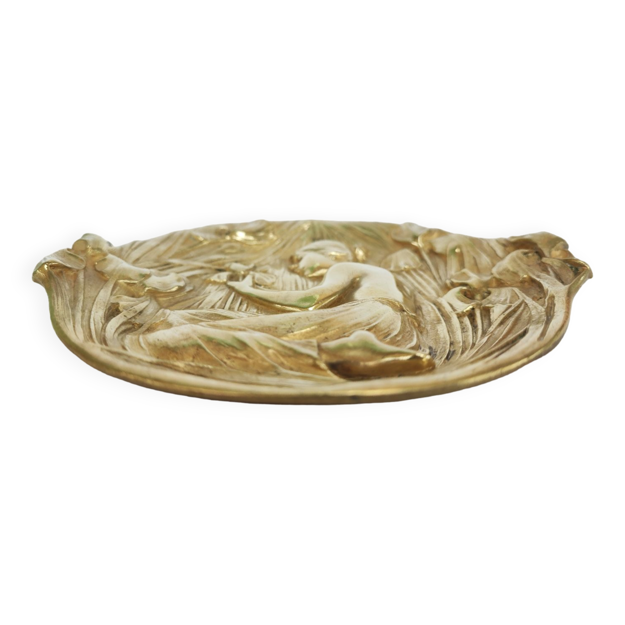Art nouveau bronze vide-poches dish by Pierre Léon Dusouchet