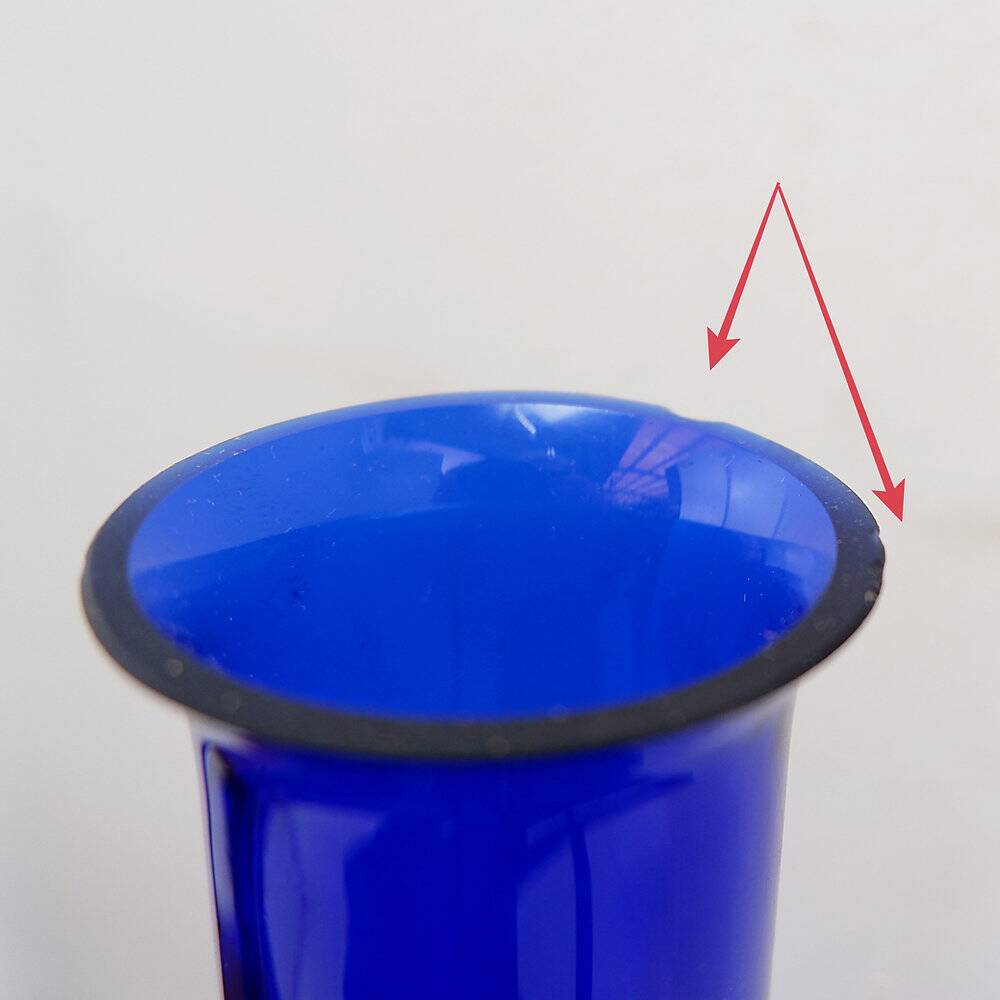 Pair of cobalt blue blown glass vases or carafes from the 1960s.