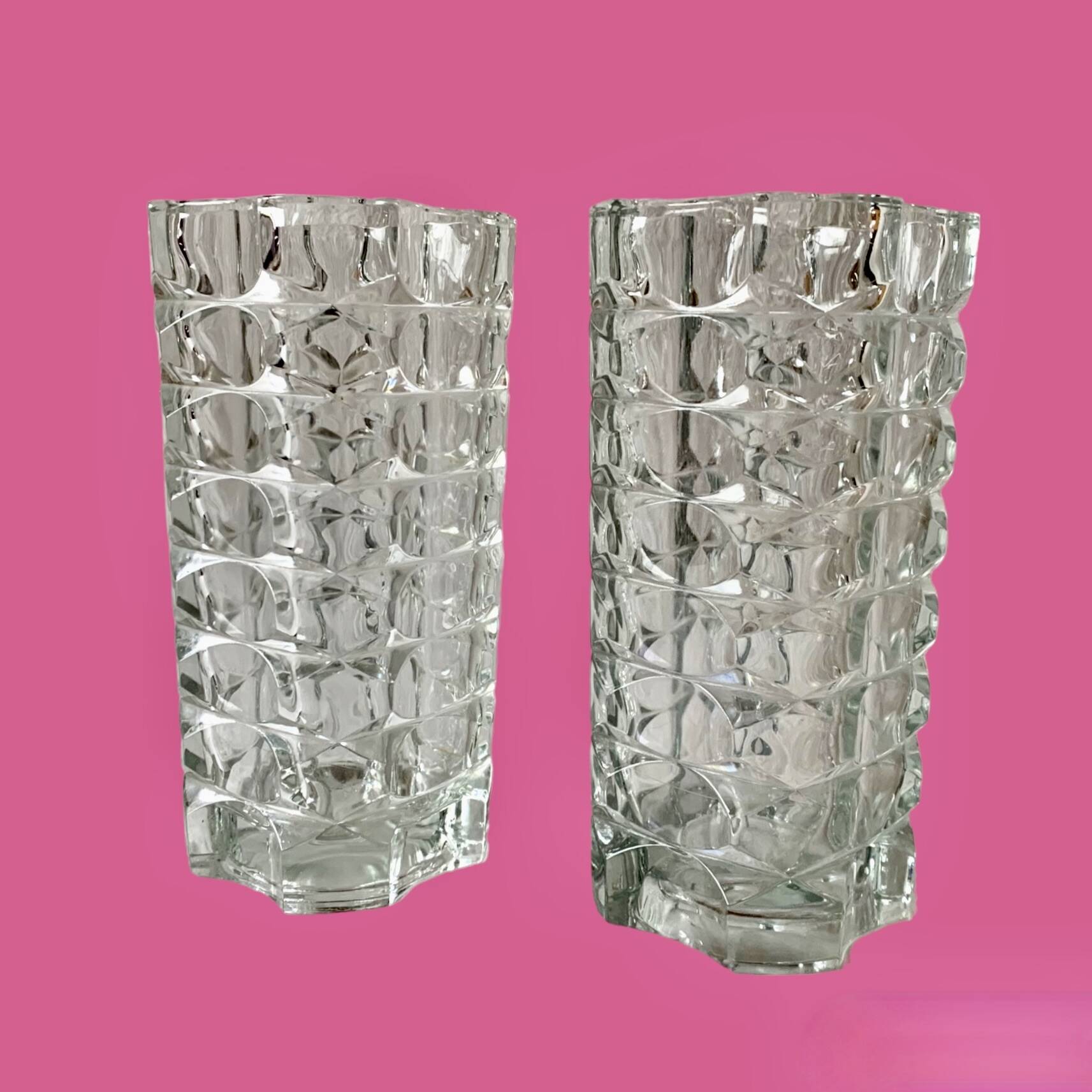 Pair of Windsor vases - JG Durand for Luminarc - large models - 1970