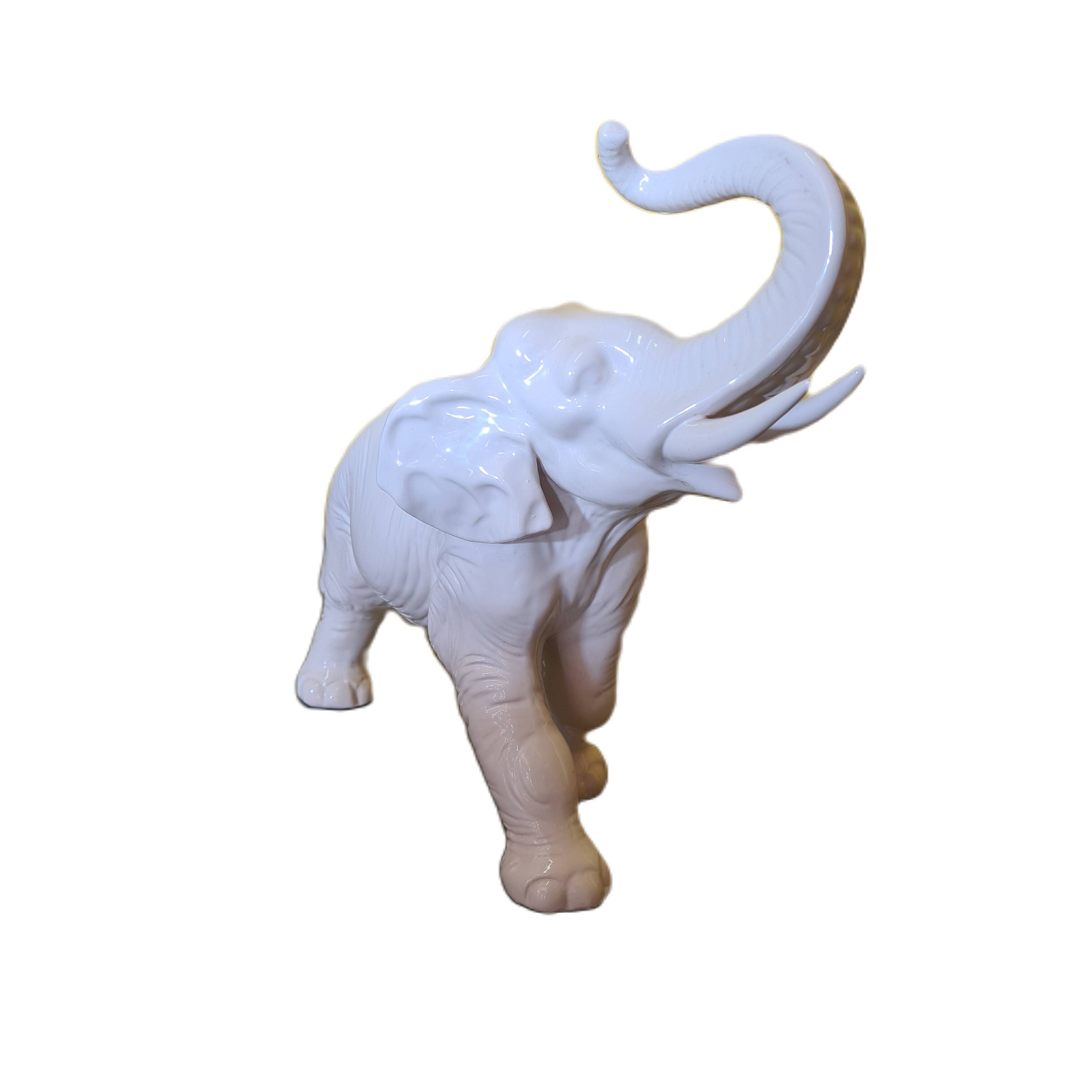 Ceramic White Elephant numbered 814, from the 1960s, Vintage