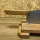 Antique bread cut, stainless steel blade, wooden base, vintage chic countryside
