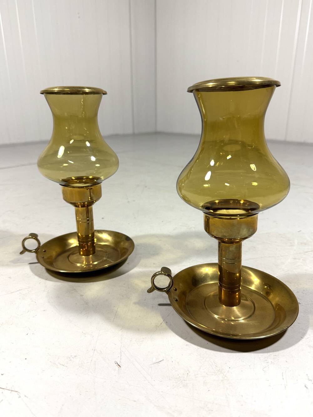 Peter Jensen Copenhagen brass candle holders Denmark 1960’s