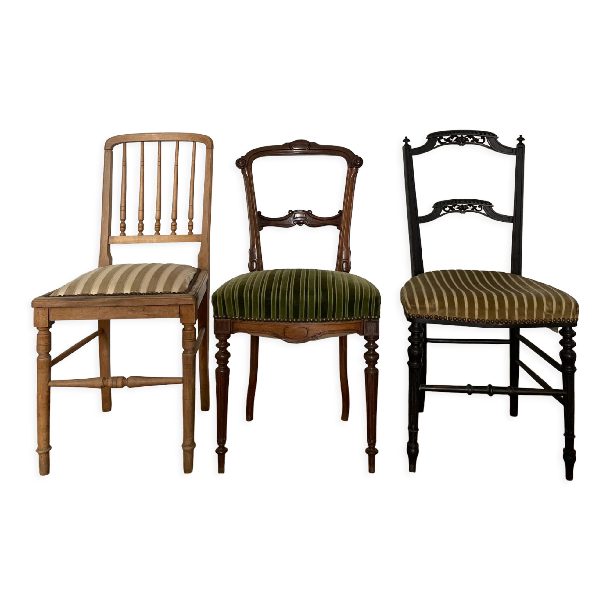Series of 3 antique chairs Napoleon III