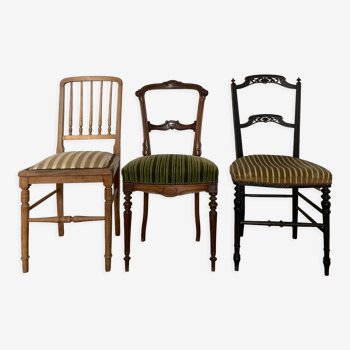 Series of 3 antique chairs Napoleon III