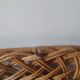 large vintage mirror in woven rattan 66 86 cm with some defects