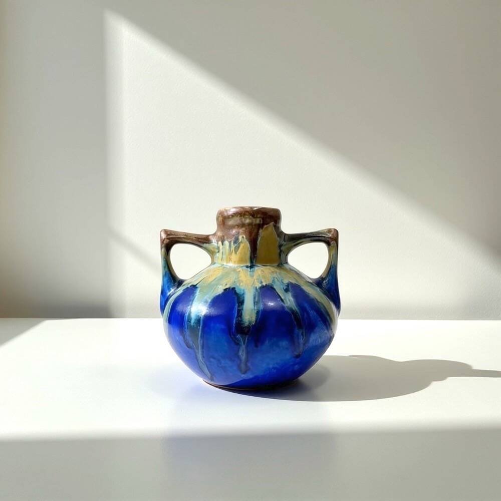Glazed stoneware vase by Gilbert Méténier, early 20th century.