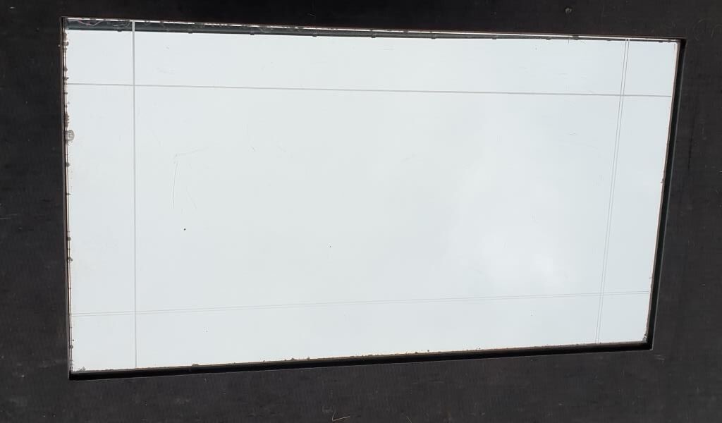 Neo-classical green laqué iron and gold mirror tray 1940