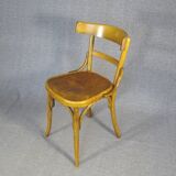 Set of 6 Fischel 1932 bistro chairs with exceptional wooden seats