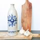 Bottle sandstone blue flower
