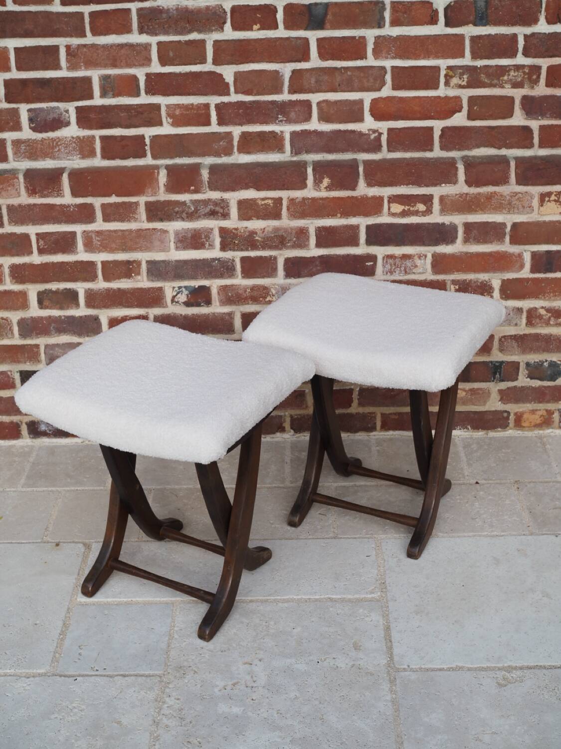 2 vintage folding footrests