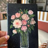 Small oil on panel Flowers