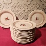 22 flat plates Armelle Sarreguemines hand-painted