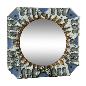 Vintage ceramic mirror - 41x42cm