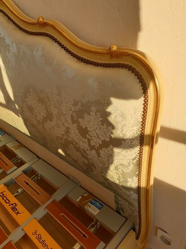 Louis xv basket bed with gilding and box spring