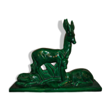 Family of antelopes Faience de Saint Clement sculpture by Charles Lemanceau