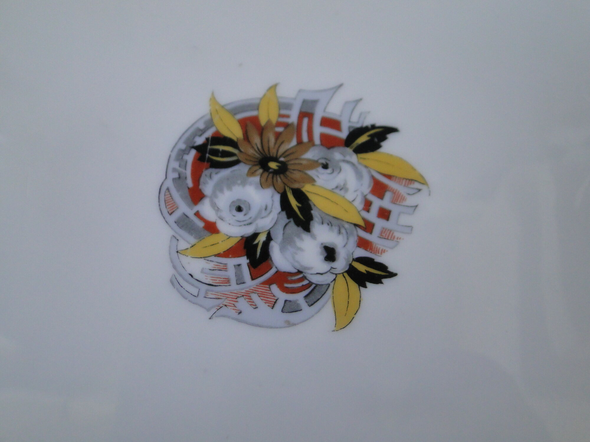 Large old oval dish in art deco porcelain