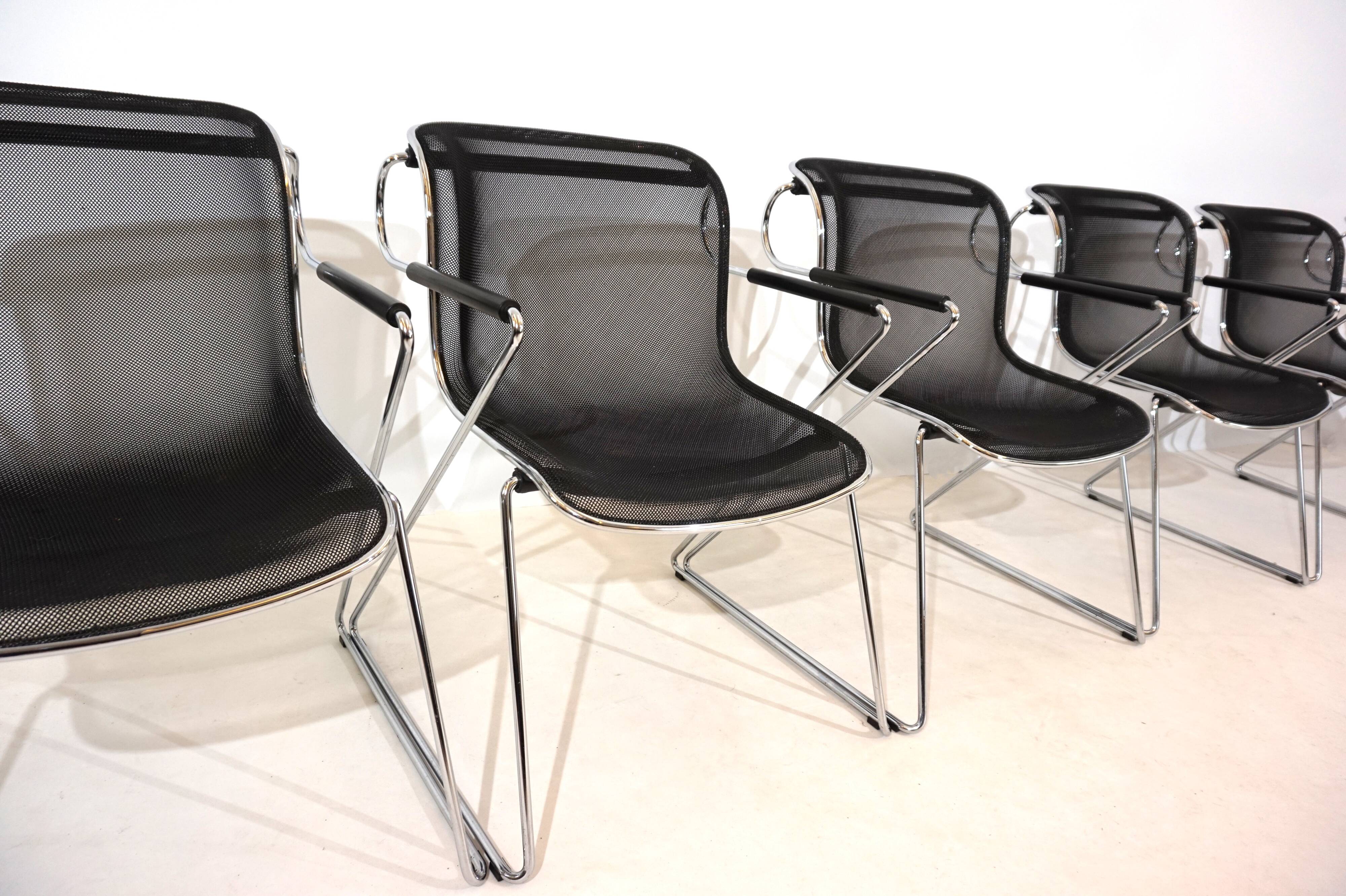 Set of 6 Castelli Penelope dining/conference chairs by Charles Pollock