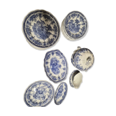 Complete table service The Cottage Lunéville 41 pieces blue decoration
