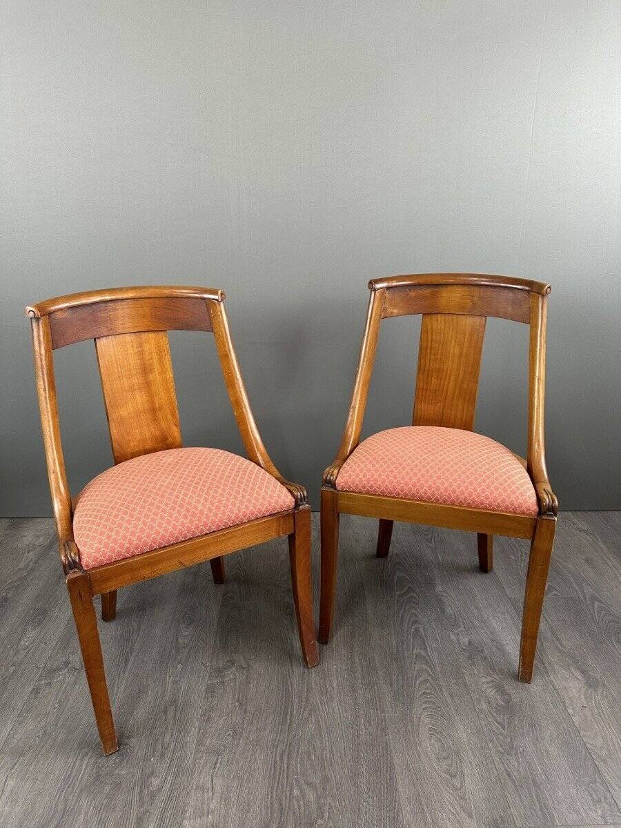 6 chaises gondole style Empire en bois, XXème siècle
