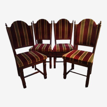 4 Louis XIII sheepbone chairs