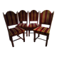 4 Louis XIII sheepbone chairs