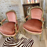 Paire de fauteuils cabriolet Louis XV