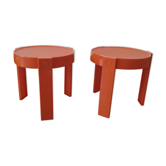 Paire de table de chevet oranges