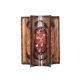 Brutalist wall sconces by Accolay in copper and resin, 1960s.