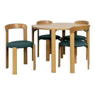 Set of 4 chairs and round dining table designed by Bruno Rey for Kusch&Co