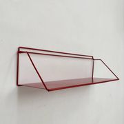 Vintage red metal wall unit book shelf , 1970s