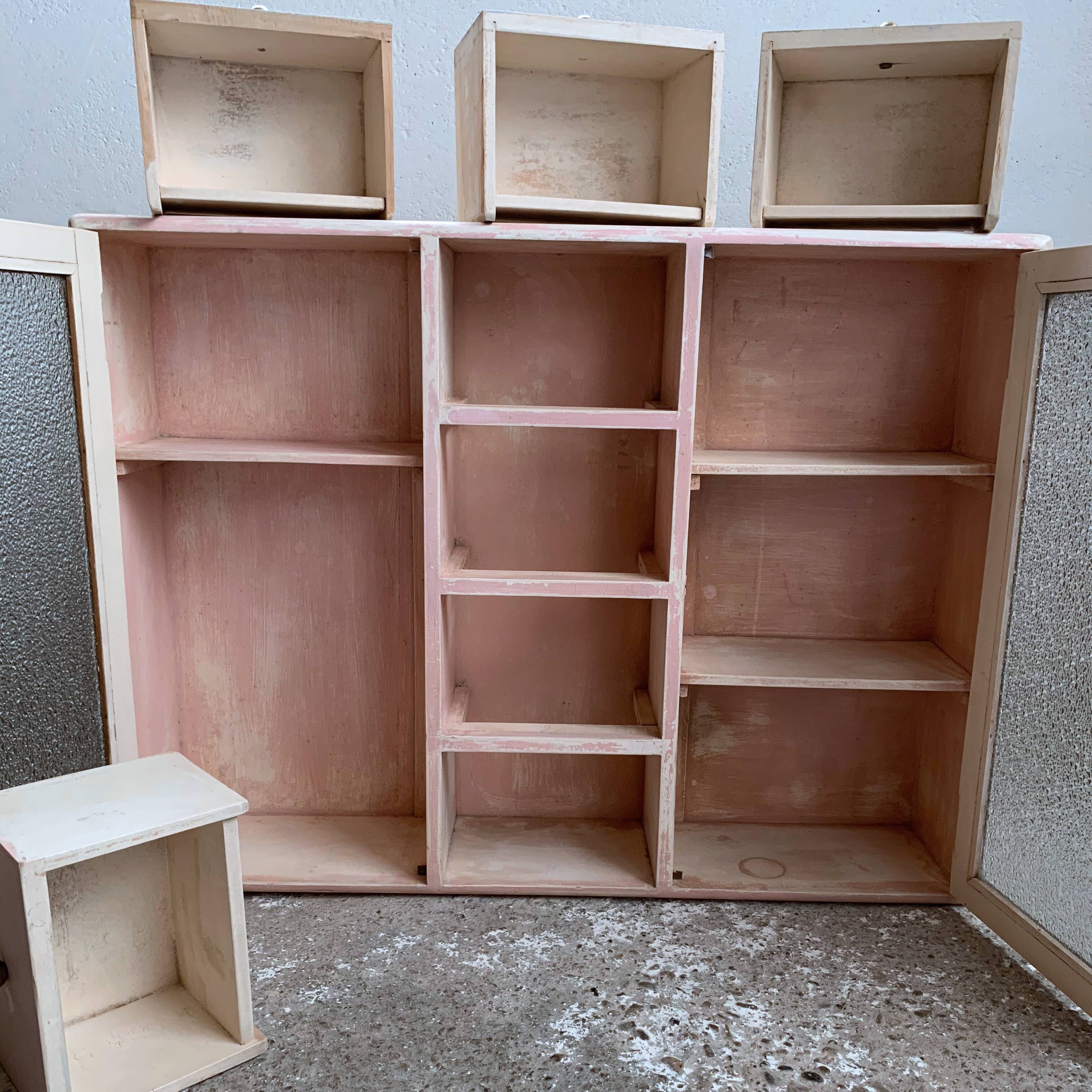 Wall toilet cabinet 2 doors 4 drawers