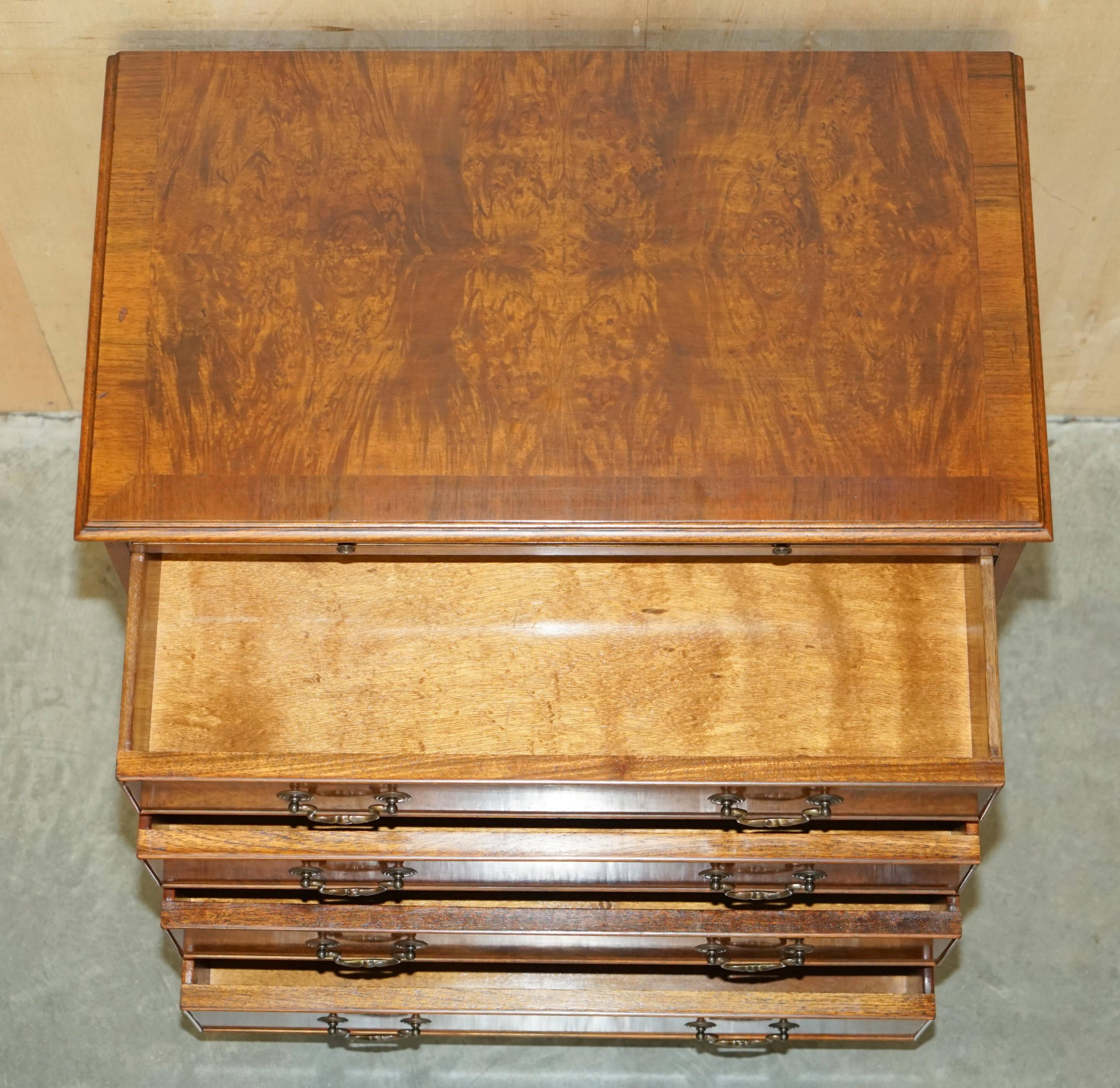1940s vintage walnut commode with butler's serving tray.